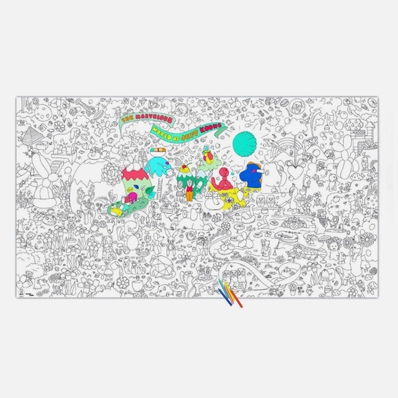 NEW Omy Coloring XXL Poster Roll Jeff Koons Giant Creative Play - Picture 2 of 3